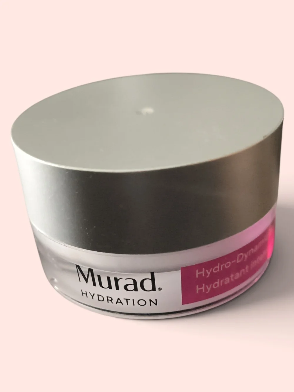 Murad Hydration Gel Cream Jar with Pink Accent and Silver Lid